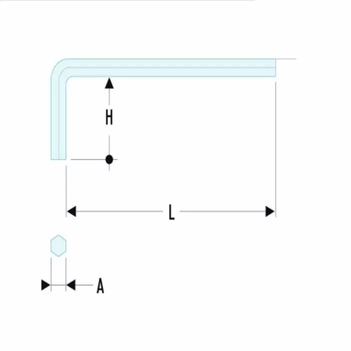 Facom 5 Piece L Shape Metric Hex Key Set, 4mm, 83H.4