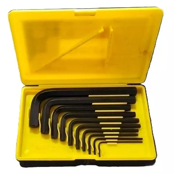 STANLEY 10 Pcs Hex Key Set Black Finish Chrome Vanadium Steel Body Packed in Plastic Case, STMT26001
