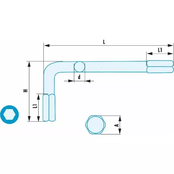 Facom L Shape Metric Hex Key, 1.5mm, 82H.1.5SR