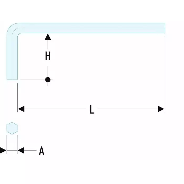Facom L Shape Metric Hex Key, 22mm, 82H.22