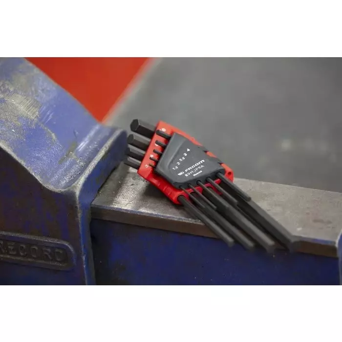 Facom 9 piece L Shape Metric Hex Key Set, 1.5 - 2 - 2.5 - 3 - 4 - 5 - 6 - 8 - 10mm, 83H.JP9A