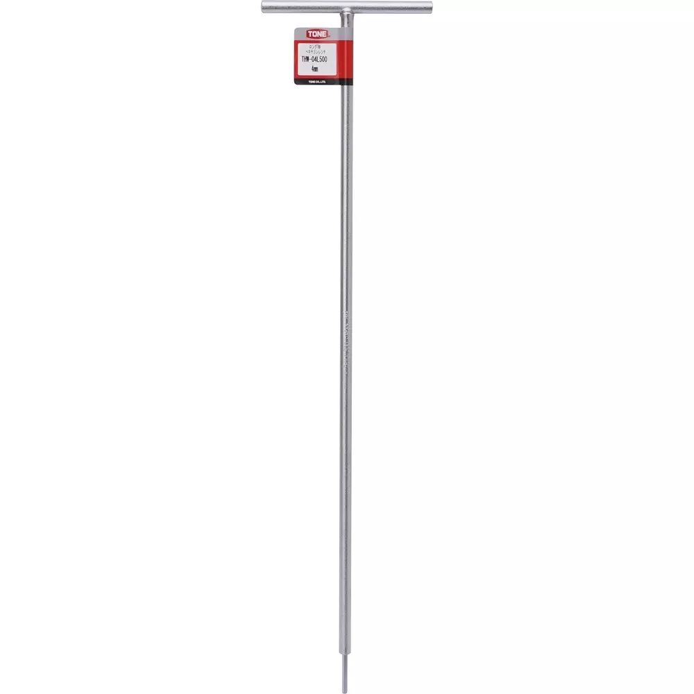 TONE Long T Type Hexagon Wrench 4 mm Hex Size M8 Screw Size, THW-04L500