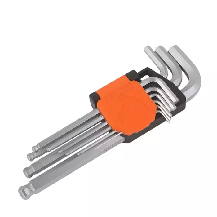 Kendo 1.5-10 mm Standard Cr-V L-Shape Ball End Hex Key Set, 20735 (Pack of 9 Pcs)