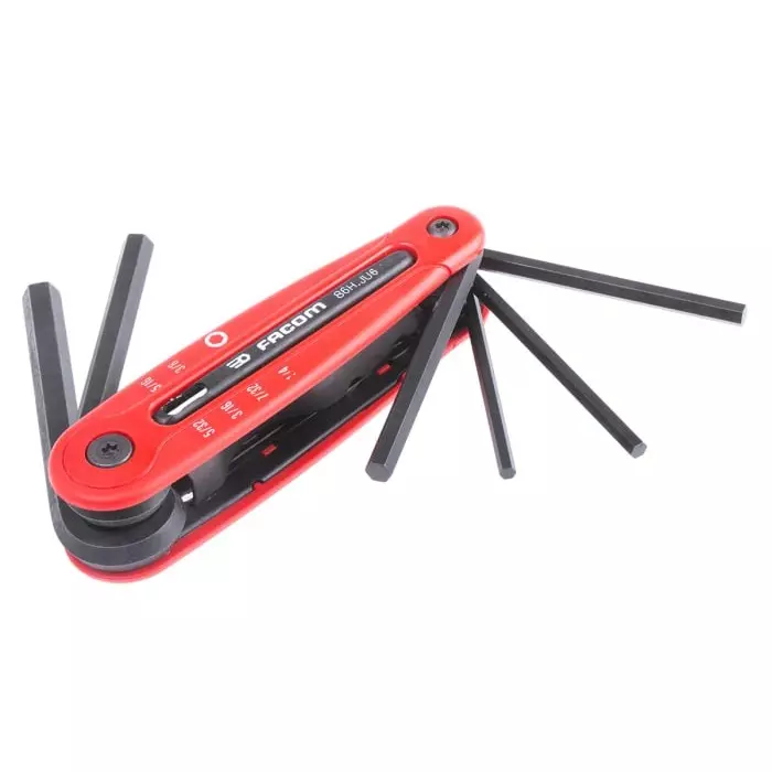 Facom 6 piece Folding Hex Key Set, 1/4in, 86H.JU6