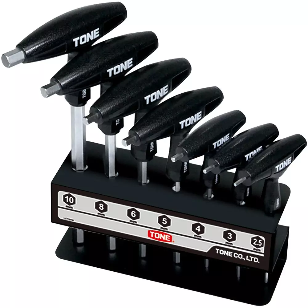 TONE Grip Hexagon Wrench Set 2.5, 3, 4, 5, 6, 8, 10mm, TGHW700