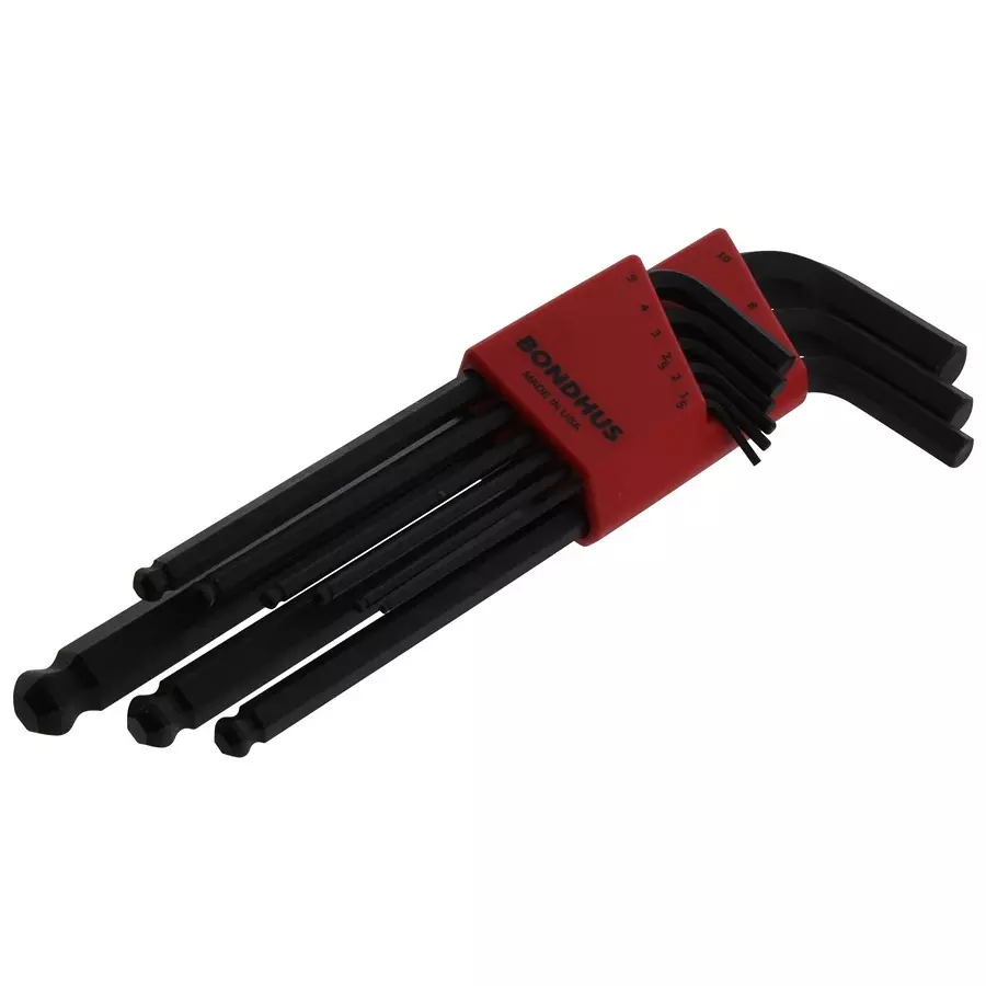 Bondhus Hex Key Set, Ball End, 9 Pieces, 10999 (BLX9M).