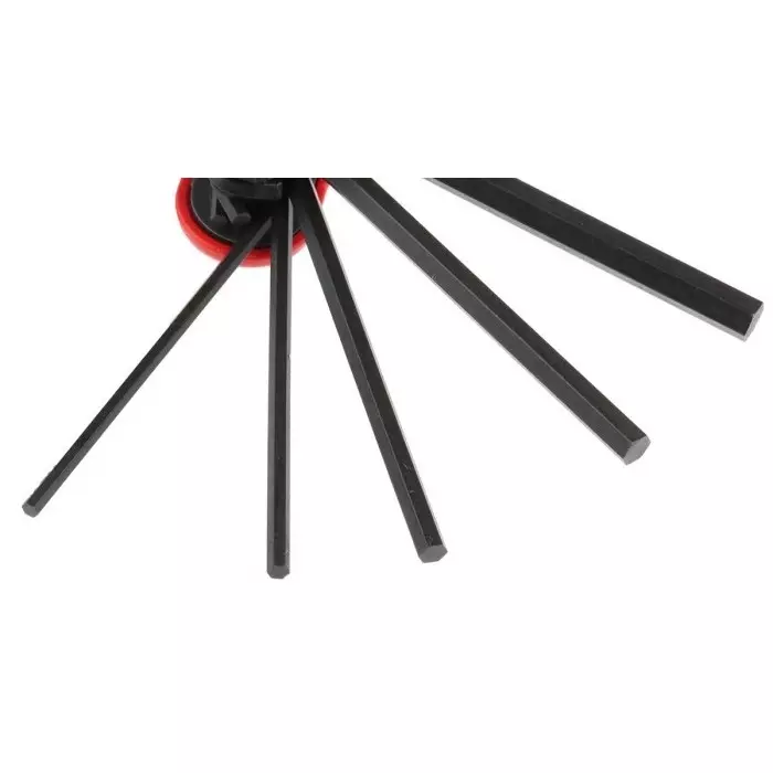 Facom 7 piece Folding Hex Key Set, 2.4, 3, 4, 5, 6, 8 10mm, 86H.JE7A