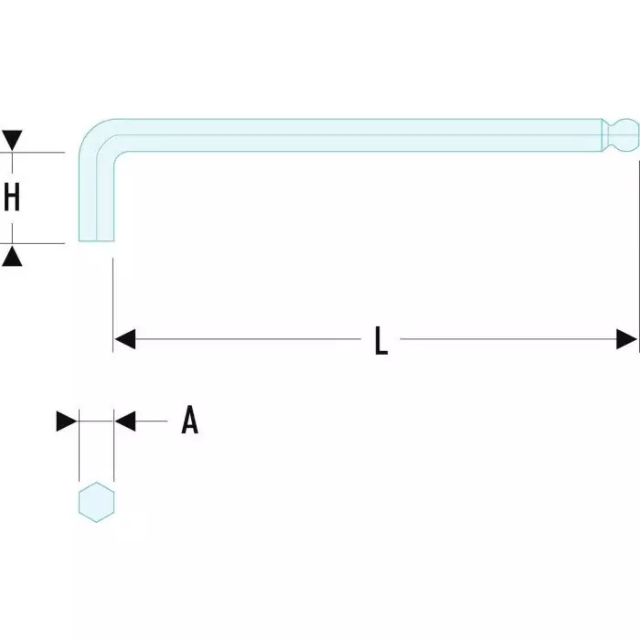 Facom L Shape Metric Hex Key, 4mm, 83S.4L