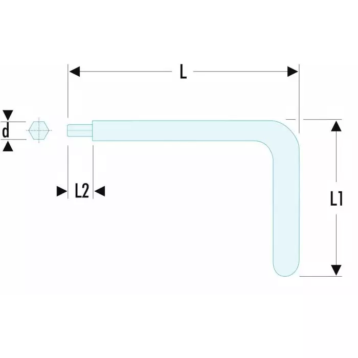 Facom L Shape Metric Hex Key, 4mm, 83.4AVSE