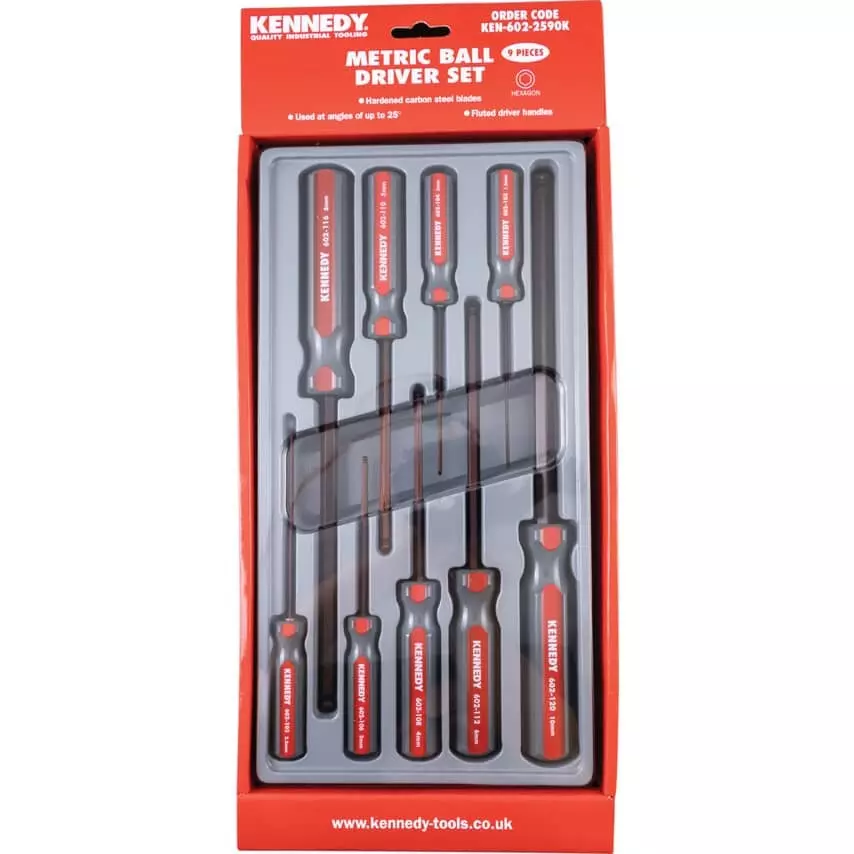 kennedy-hex-key-4-15-10-8-3-2-5-25-6-mm-tip-size-black-oxide-finish-high-impact-plastic-l-handle-hex-ball-pack-of-9