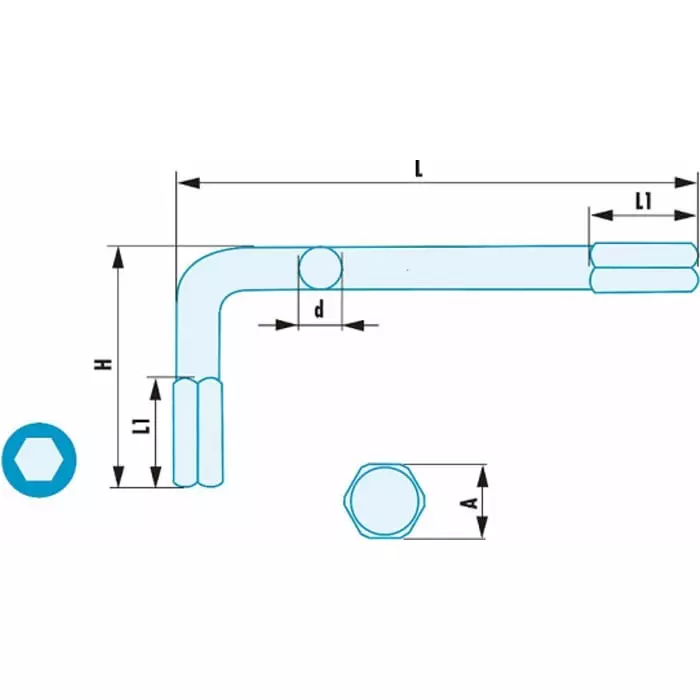 Facom L Shape Metric Hex Key, 23mm, 82H.23SR