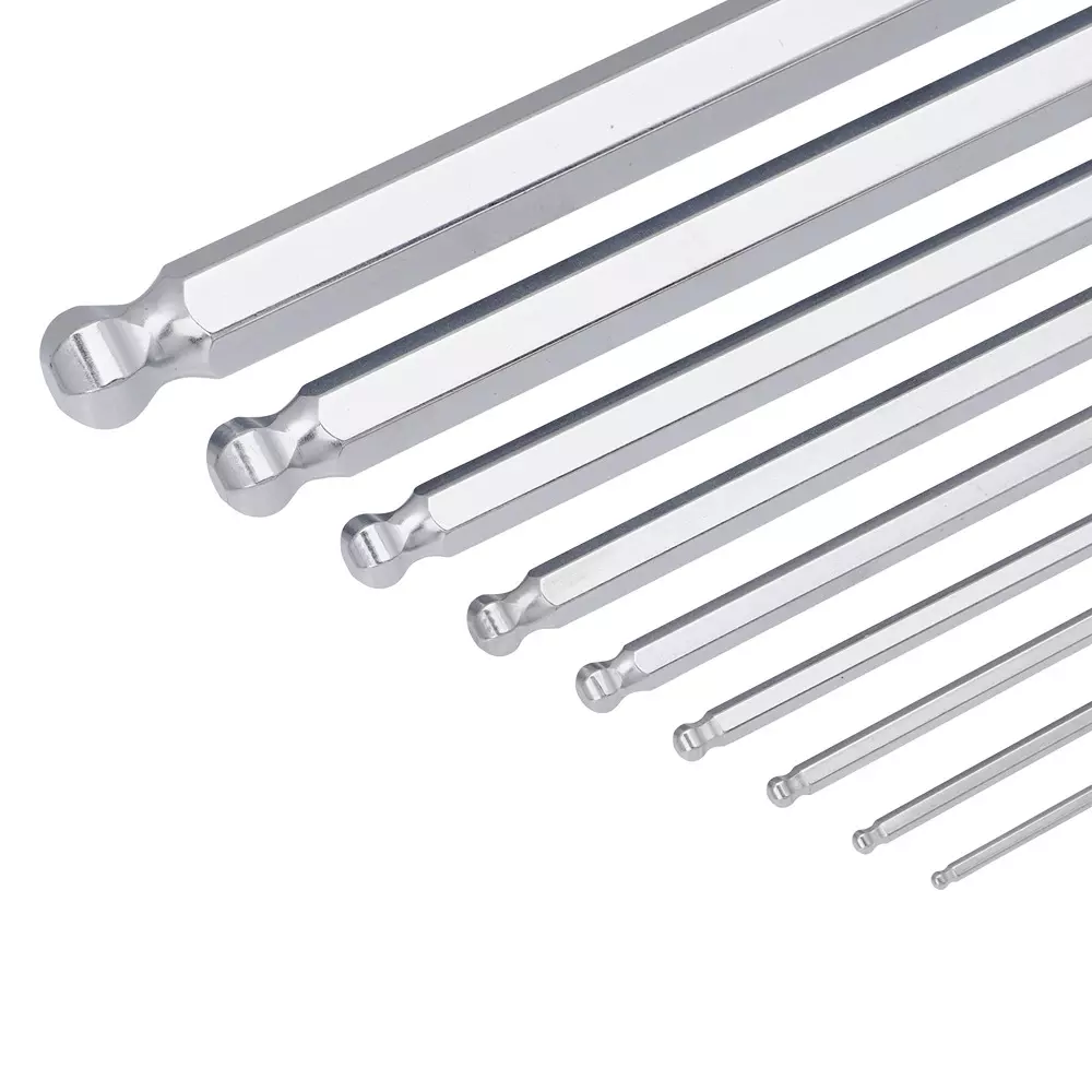 TONE Long Ball Point L-Shaped Wrench Set 1.5, 2, 2.5, 3, 4, 5, 6, 8, 10 mm, BL900 (9 Pcs Set)