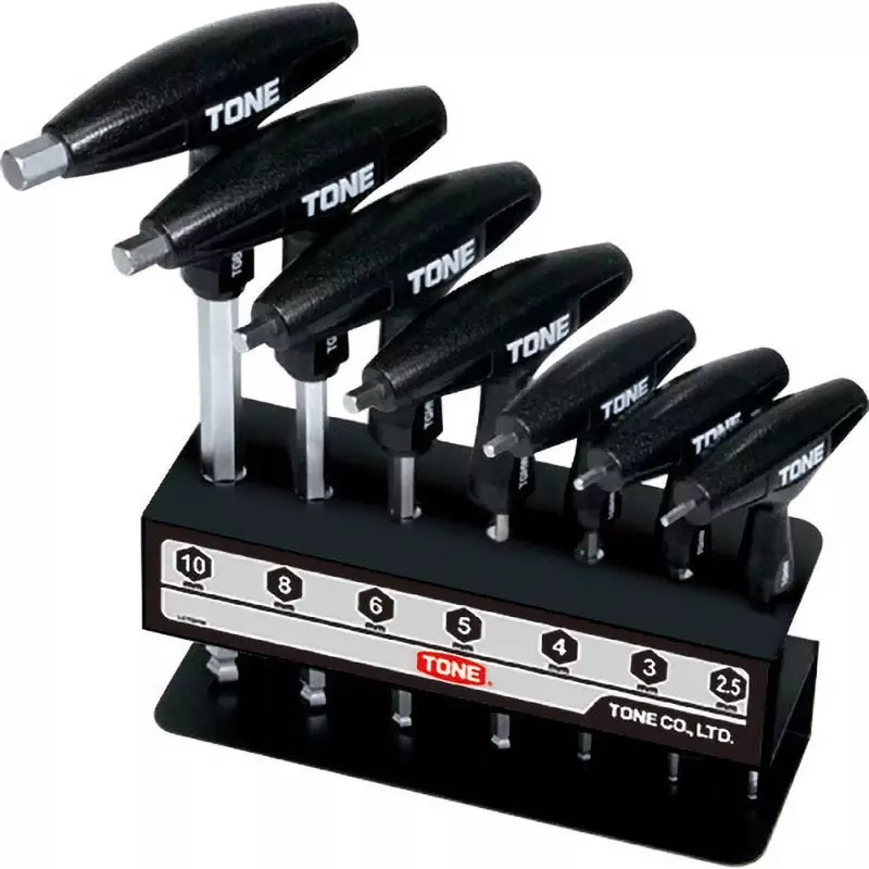 TONE Grip Ball Point Hexagon Wrench Set 2.5, 3, 4, 5, 6, 8, 10mm, TGBHW700 (7 Pcs Set)