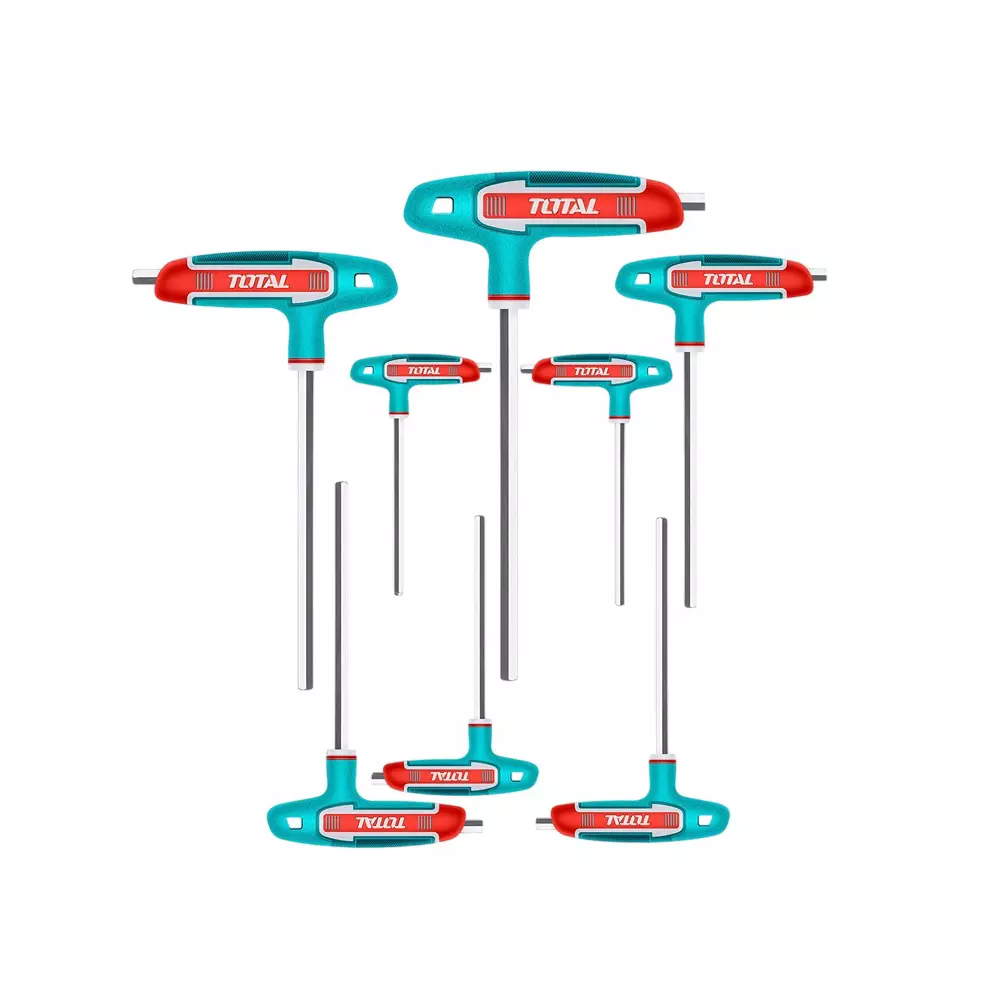 Total T-Handle Hex Wrench Set Chrome Vanadium Steel, THHW80816 (Set of 8)