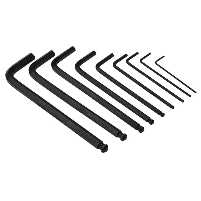 Facom 9 piece L Shape Metric Hex Key Set, 1.5 - 2 - 2.5 - 3 - 4 - 5 - 6 - 8mm, 83SH.JPAAPF