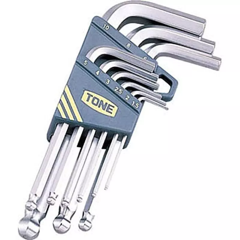 Tone Ball Point L-Shaped Wrench Set Tip Ball Point Type, Bs900 (9 Pcs Set)