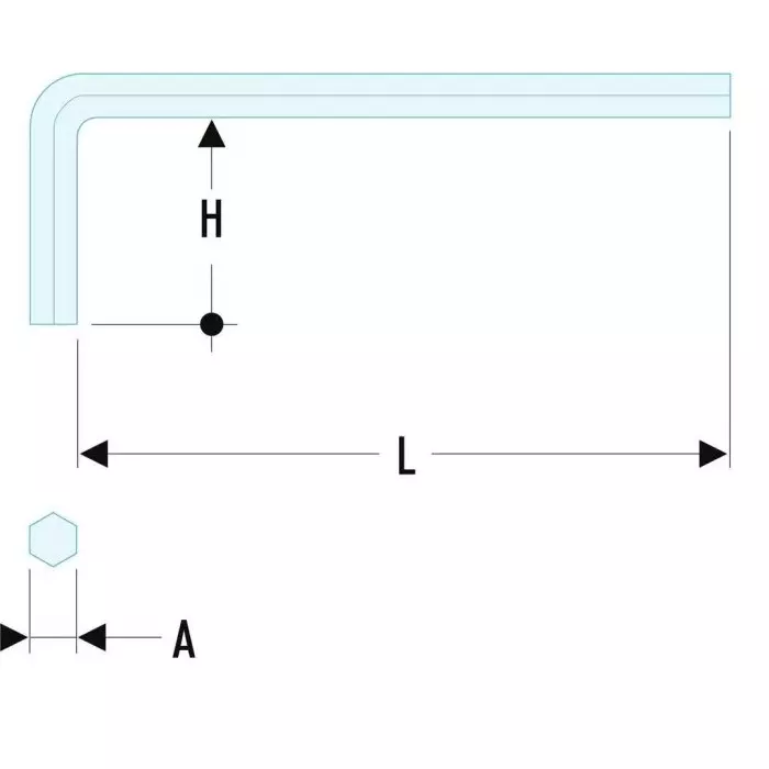 Facom L Shape Metric Hex Key, 32mm, 82H.32