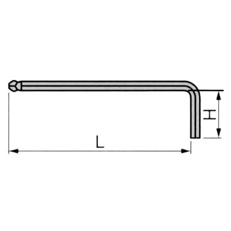 TONELong Ball Point L-Shaped Wrench 111 Length M5, BL-2.5