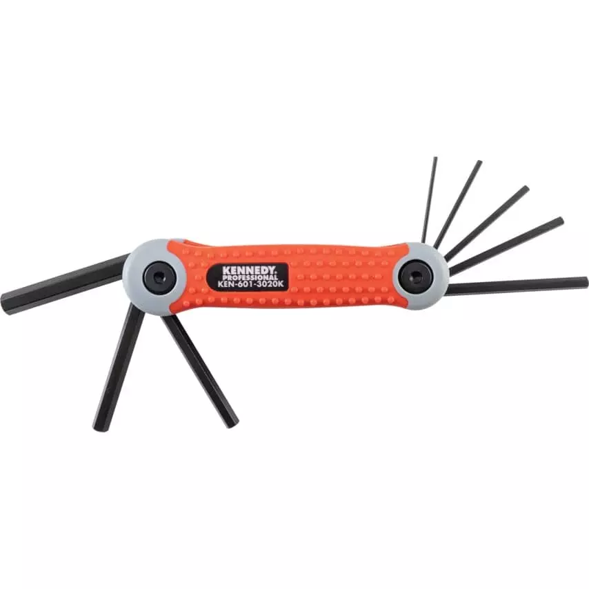 Kennedy Hex Key 8, 1.5 mm Tip Size Black Oxide Finish High Impact Plastic L-Handle Hex (Pack of 8)