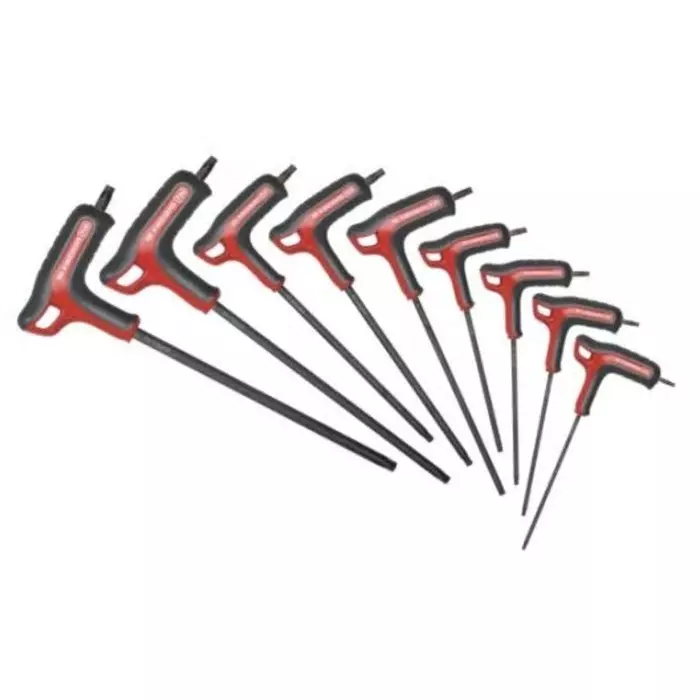 Facom 9-Piece Torx Key Set, T8 - T40 Size, P Shape, Long, Short Arm, 89TXA.HO9