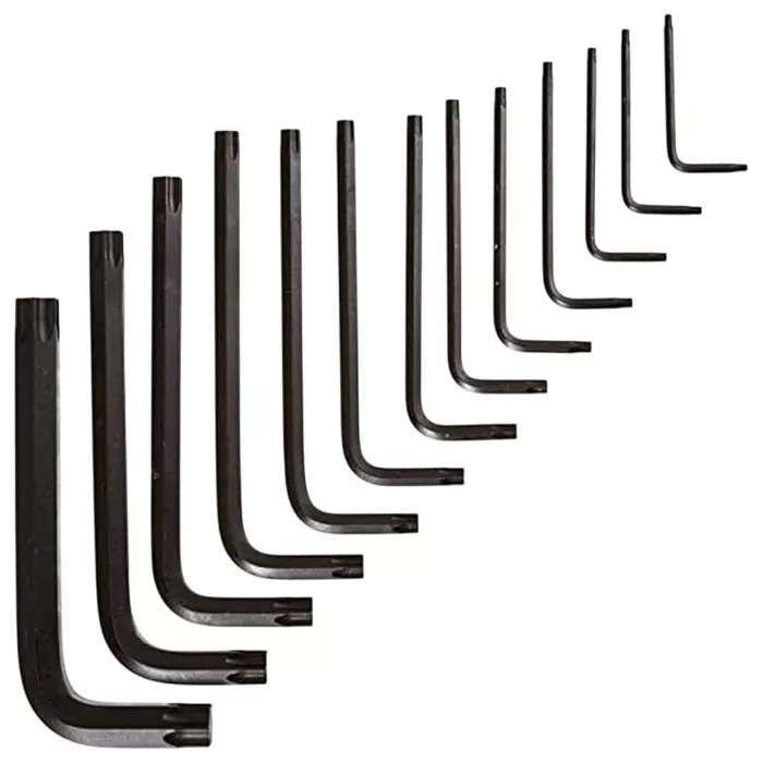 Bondhus ProGuard TORX L-Wrenches Short Arm Protanium Steel T7 to T55 Size, 31737 (Set of 13)