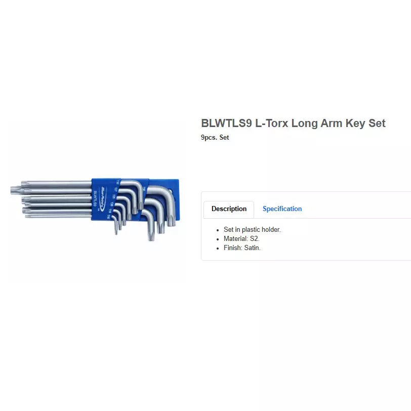 blue-point-9-pcs-long-arm-torx-key-set-with-satin-finish-and-s2-steel-body-blwtls9