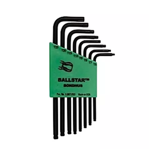 Bondhus ProGuard BallStar Tip Torx L-Wrenches Long Type Protanium High Torque Steel T6 to T25 Size, 11331 (Set of 8)