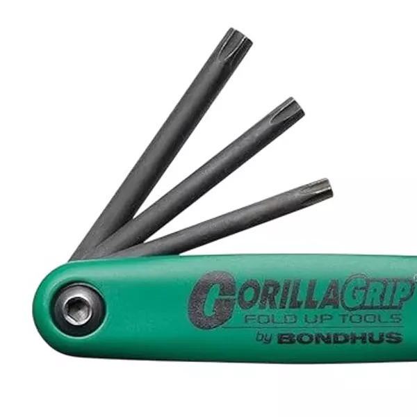 Bondhus 7 in 1 ProGuard Tamper Resistant TORX Screwdrivers Fold Up Set TR7 to TR25, 12636