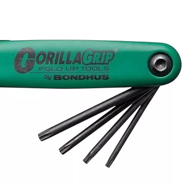 Bondhus 7 in 1 ProGuard Tamper Resistant TORX Screwdrivers Fold Up Set TR7 to TR25, 12636