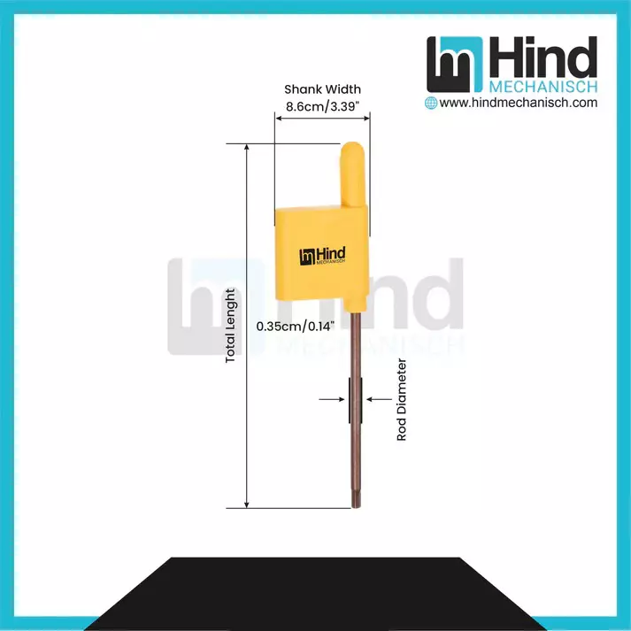 HINDMECHANISCH T8 Torx Key Hardened Steel, HM-T8 (Pack of 100)