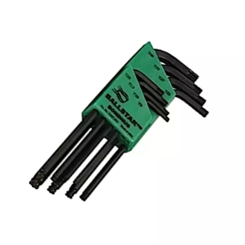 Bondhus ProGuard BallStar Tip Torx L-Wrenches Long Type Protanium High Torque Steel T9 to T40 Size, 11332 (Set of 8)