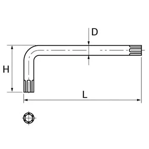Ktc T-Type Torx L-Handle Wrench T6, LT6