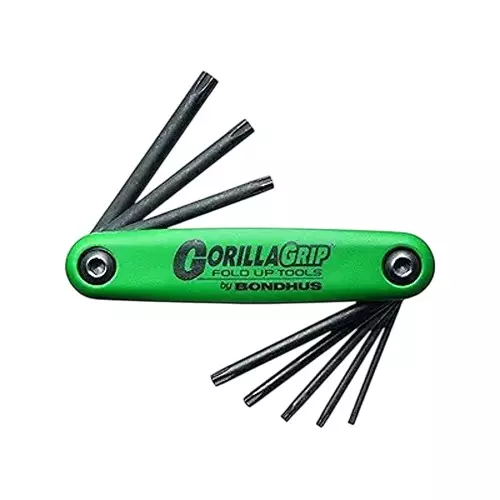 Bondhus 8 in 1 ProGuard Tamper Resistant TORX Screwdrivers Fold Up Set TR9 to TR40, 12638