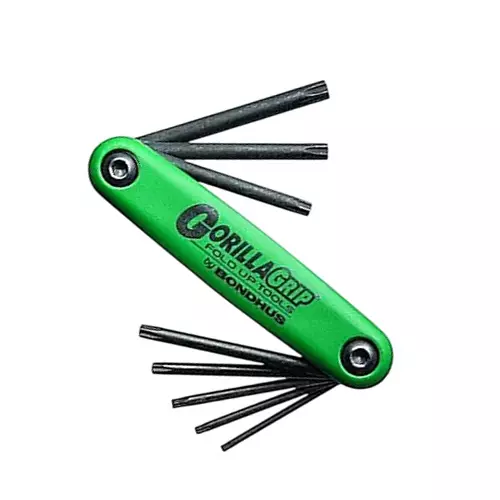 Bondhus 8 in 1 ProGuard Tamper Resistant TORX Screwdrivers Fold Up Set TR9 to TR40, 12638