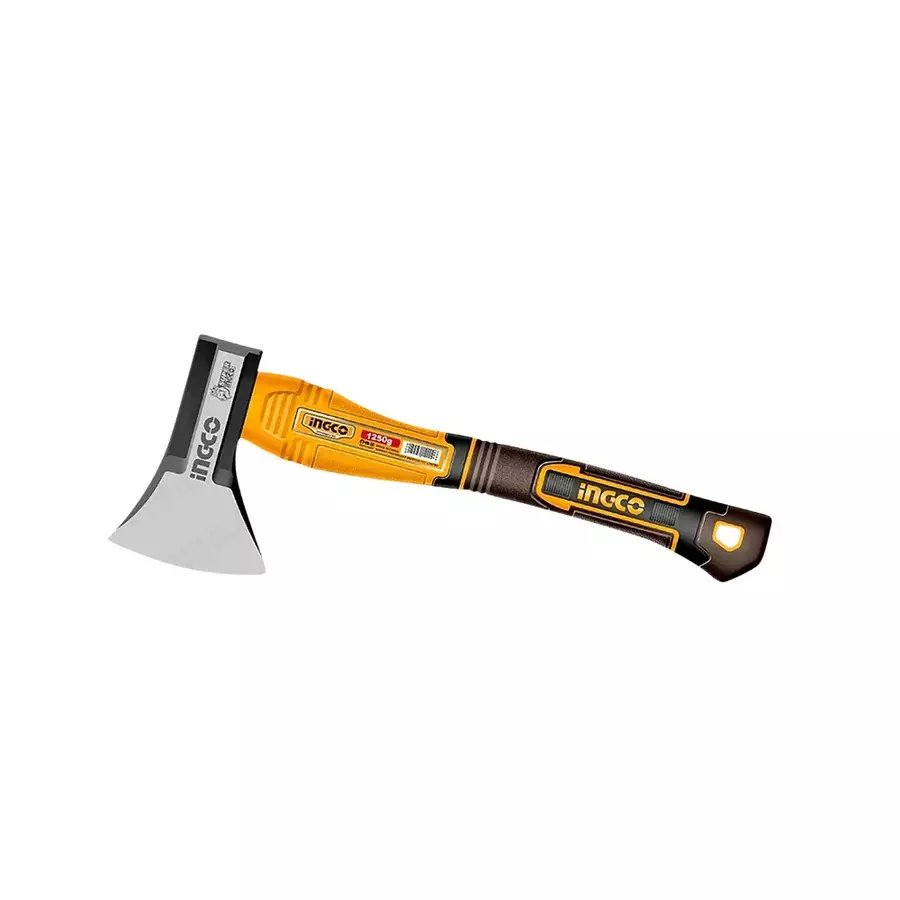 Ingco Axe 700 mm Length and 1.25 Kg Weight with Strong 3 Color Fiberglass Handle, HAX0811250