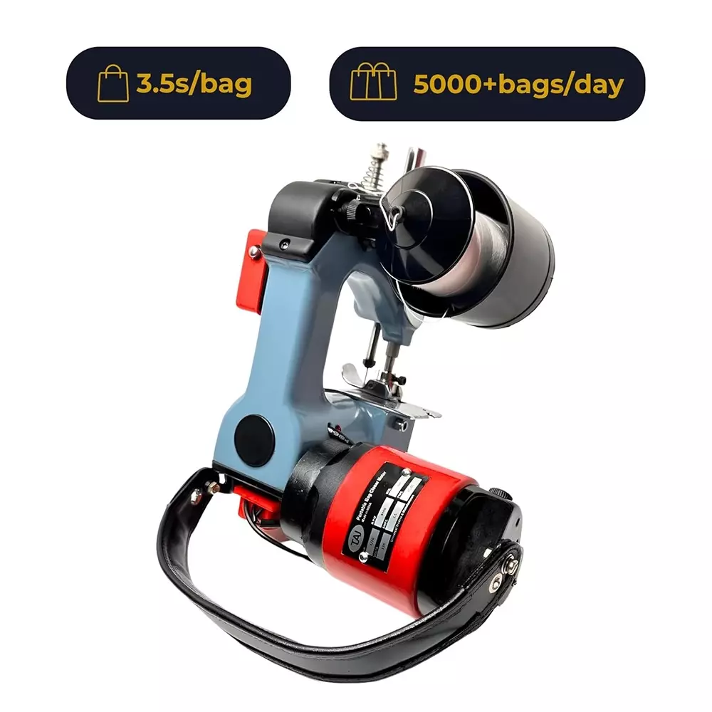 GENERIC Portable Bag Closer Sewing Machine Single Needle 6500 RPM 4000+ Bags Per Day 4.1 Kg