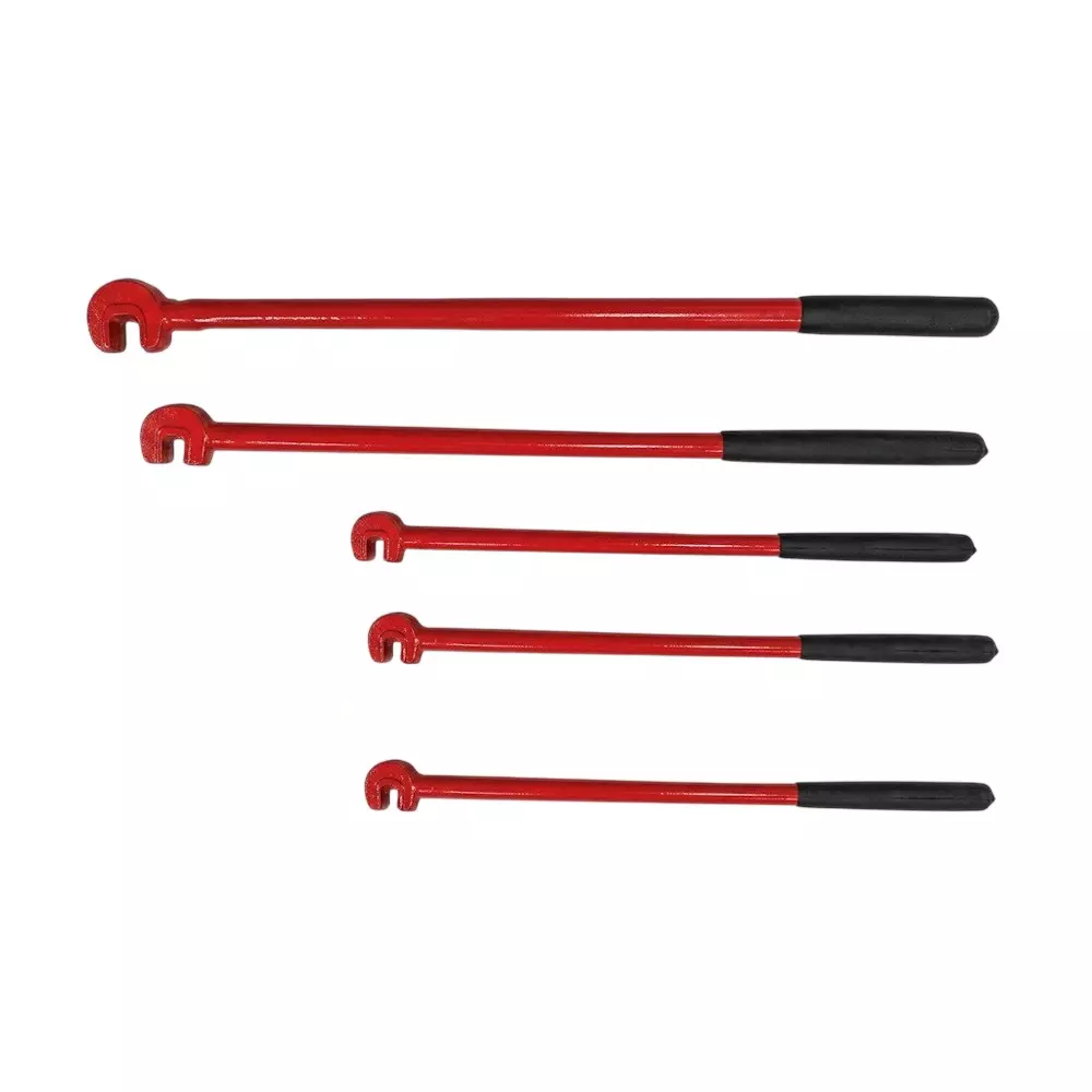 Inder Hand Bar Bender Set Lever Type Red & Black Color Metal Body and Size 6-14 mm, 564A (Set of 5)