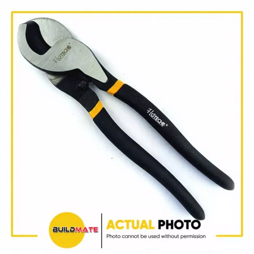 Hoteche Cable Cutter 10 Inch (254 mm) Size Alloy Steel Ergonomic Black & Silver for Industrial Use, 140603