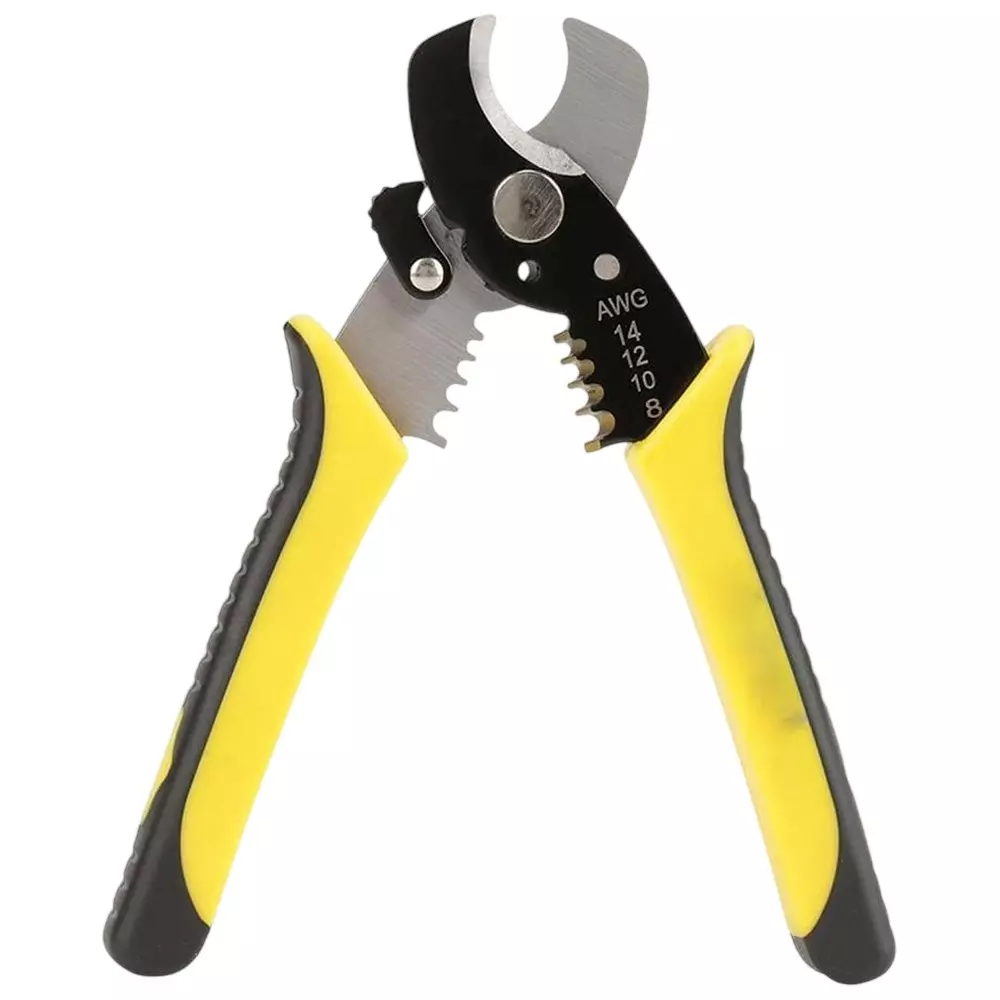 Veltrix 2 in 1 Wire Stripper Plier Cable Cutter Cutting Scissor Yellow And Black Color 170 mm (6.69 inch) Length