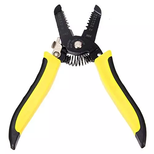 ATOZSHOP11 Cable Wire Stripper & Cutter Pliers Yellow & Black 110 mm Handle Length Alloy Carbon Steel