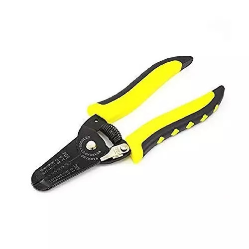 ATOZSHOP11 Cable Wire Stripper & Cutter Pliers Yellow & Black 110 mm Handle Length Alloy Carbon Steel