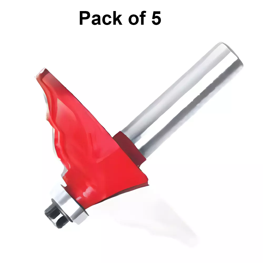 Yuri Classic Router Bit Round Shank Red and Silver Color for Construction, 934 (Pack of 5)