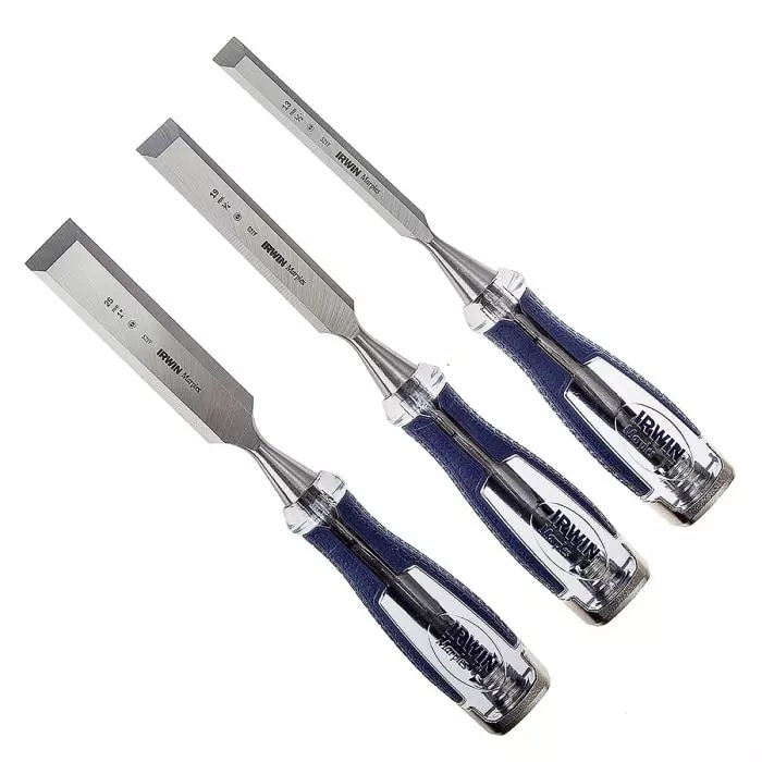 Irwin 3 Piece Steel Wood Chisel Set, 1.0 in, 1/2 in, 3/4 in Blade Width, 10503419
