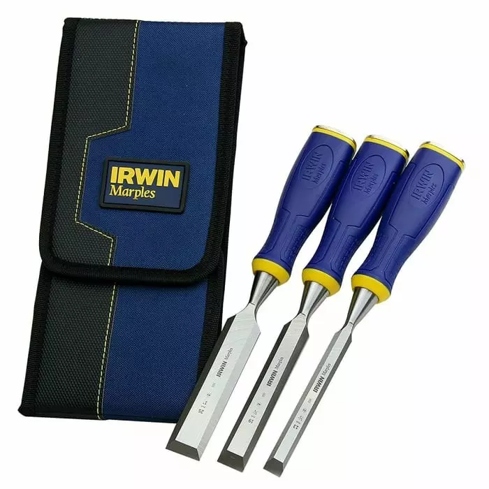 Irwin 3 Piece Steel Wood Chisel Set, 1.0 in, 1/2 in, 3/4 in Blade Width, 10503426