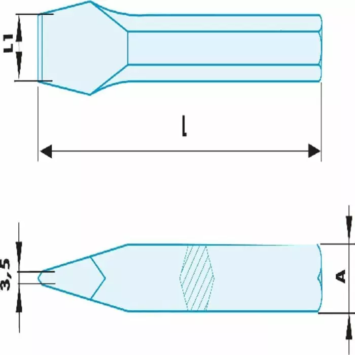 Facom Beryllium Copper Flat Chisel, 200mm Length, 16 mm Blade Width, 265.24SR