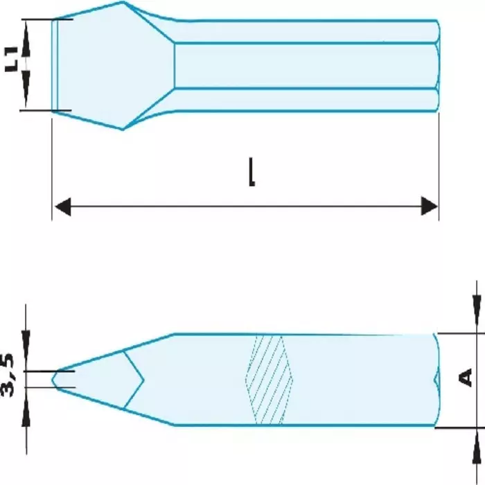 Facom Beryllium Copper Flat Chisel, 160mm Length, 14 mm Blade Width, 265.22SR