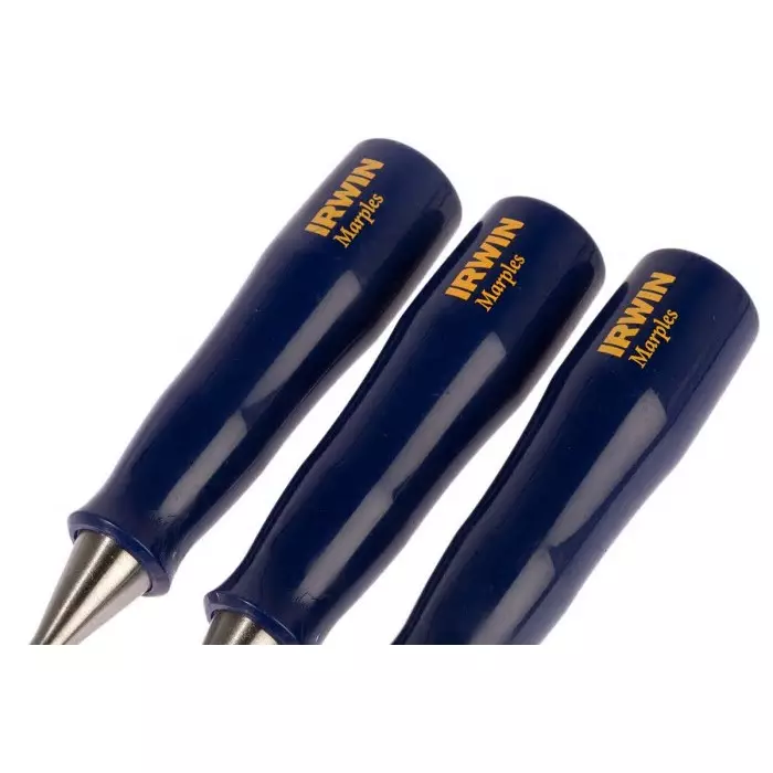 Irwin 3 Piece Steel Bevel Edge Chisel Set, 13.0 mm, 19 mm, 25 mm Blade Width, TM444S3
