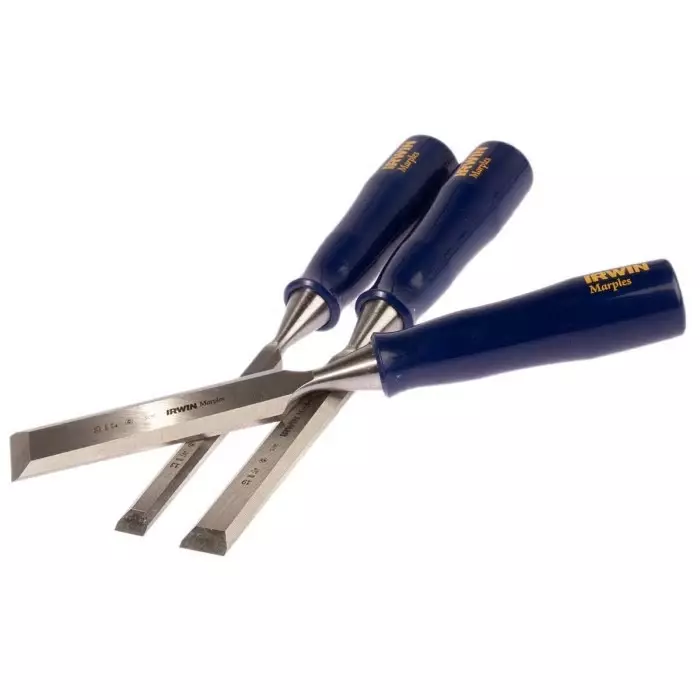 Irwin 3 Piece Steel Bevel Edge Chisel Set, 13.0 mm, 19 mm, 25 mm Blade Width, TM444S3