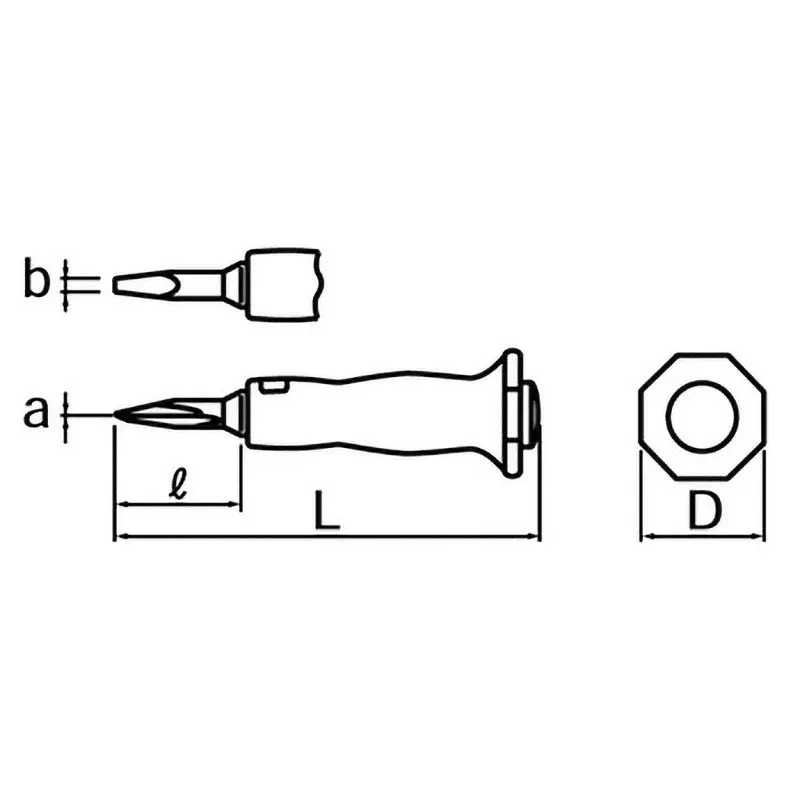 Ktc Lock Nut Chisel for Drive Shaft Caulking Lock Nuts, AS404