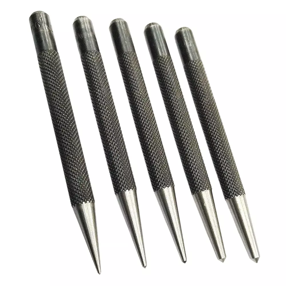 A.D INTERNATIONAL Center Punch Imperial Standard Tool Steel Body for Hard Metal and Wood Working, BB-O04K-WE98 (Set of 5)